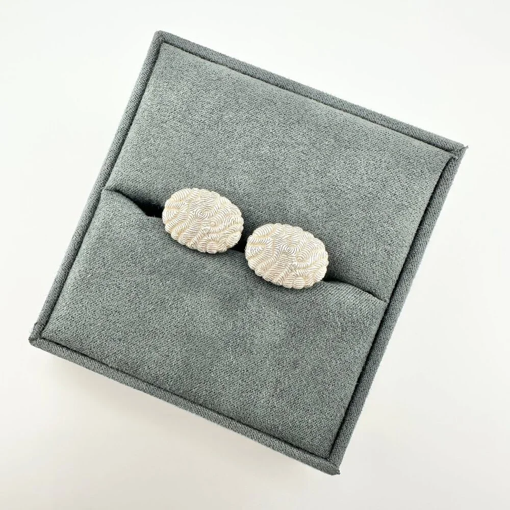 David Yurman Sea Coral Cufflinks w/ Sterling Silver & 18K Yellow Gold - RARE